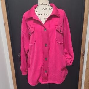 Zenana Outfitters Bold Pink Shacket